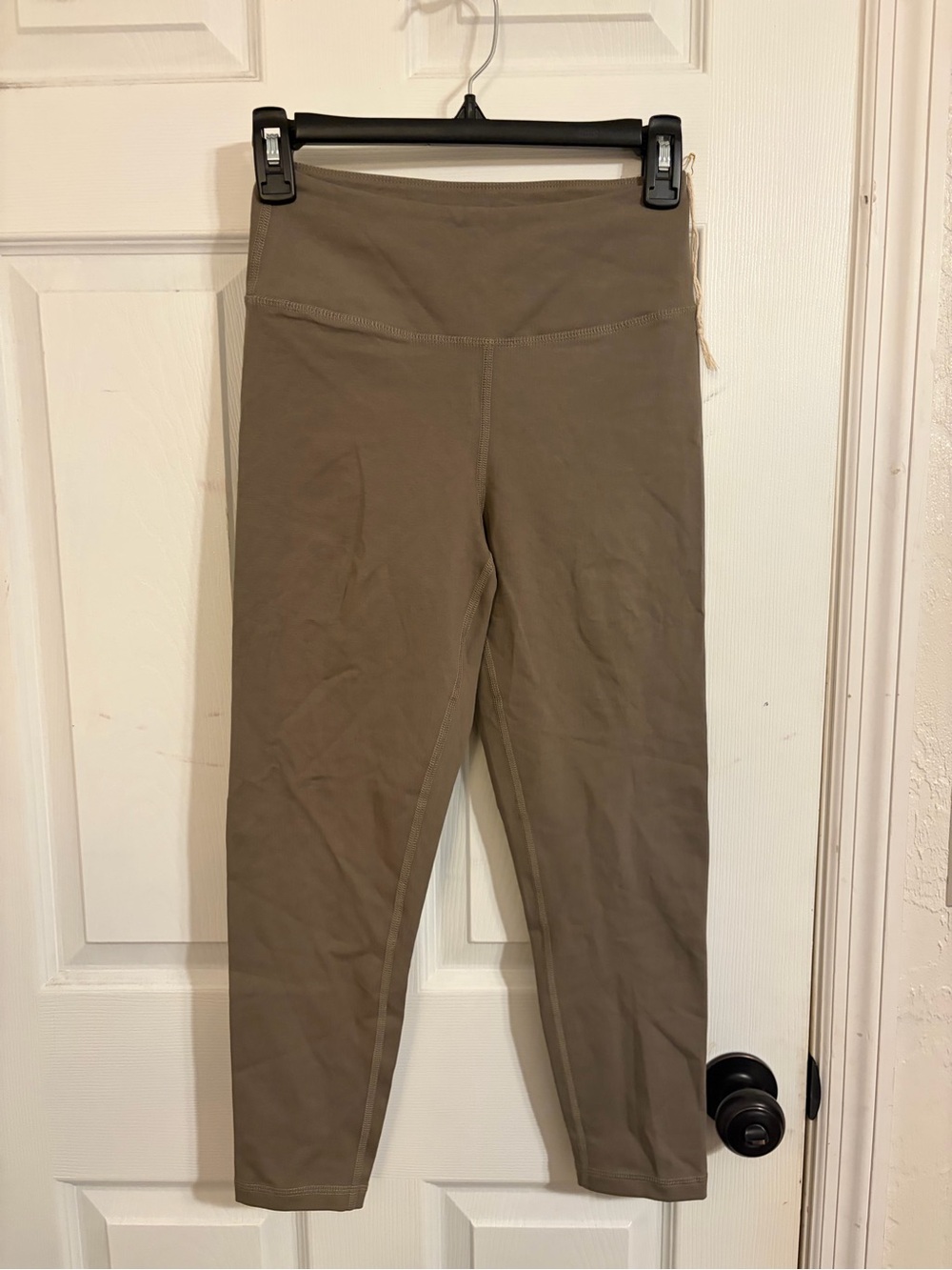 MATE the Label Taupe High-Waist Crop Length Leggings